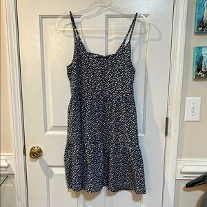 Blue Knee-Length Spaghetti Strap Sundress